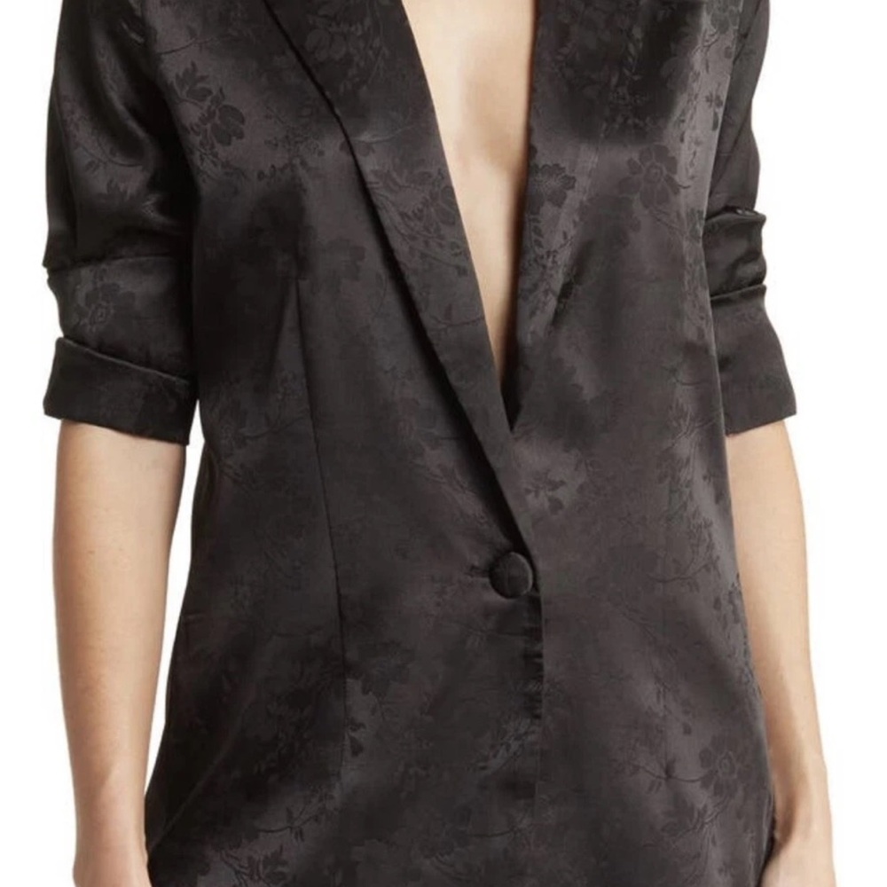 Ronny Kobo Collection Black Floral Blazer XS